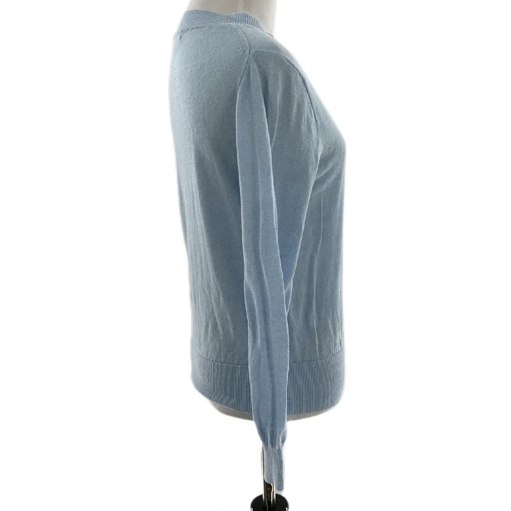 J crew womens sail sweater size S 66% linen blue nautical preppy coastal - Picture 3 of 10